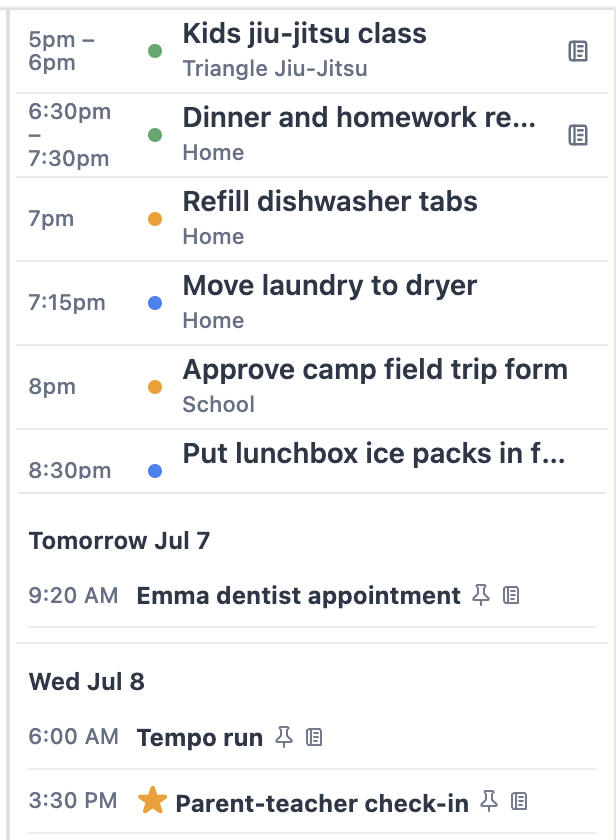 HeyBean scheduling screen showing a full calendar for Sarah's July schedule